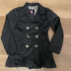 Pink Platinum Girls Dress Coat Size 7 8 Removable Hood Cheetah Lining